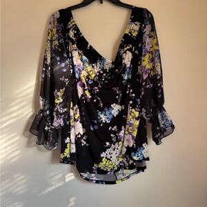 Floral Black Women's Top